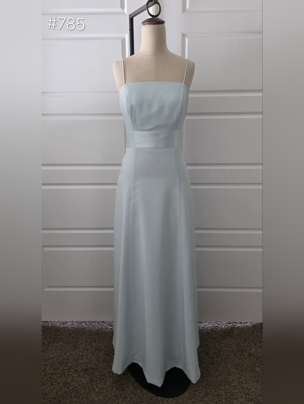 Simple Mint Green Spaghetti Strap Formal A-line Maxi Dress